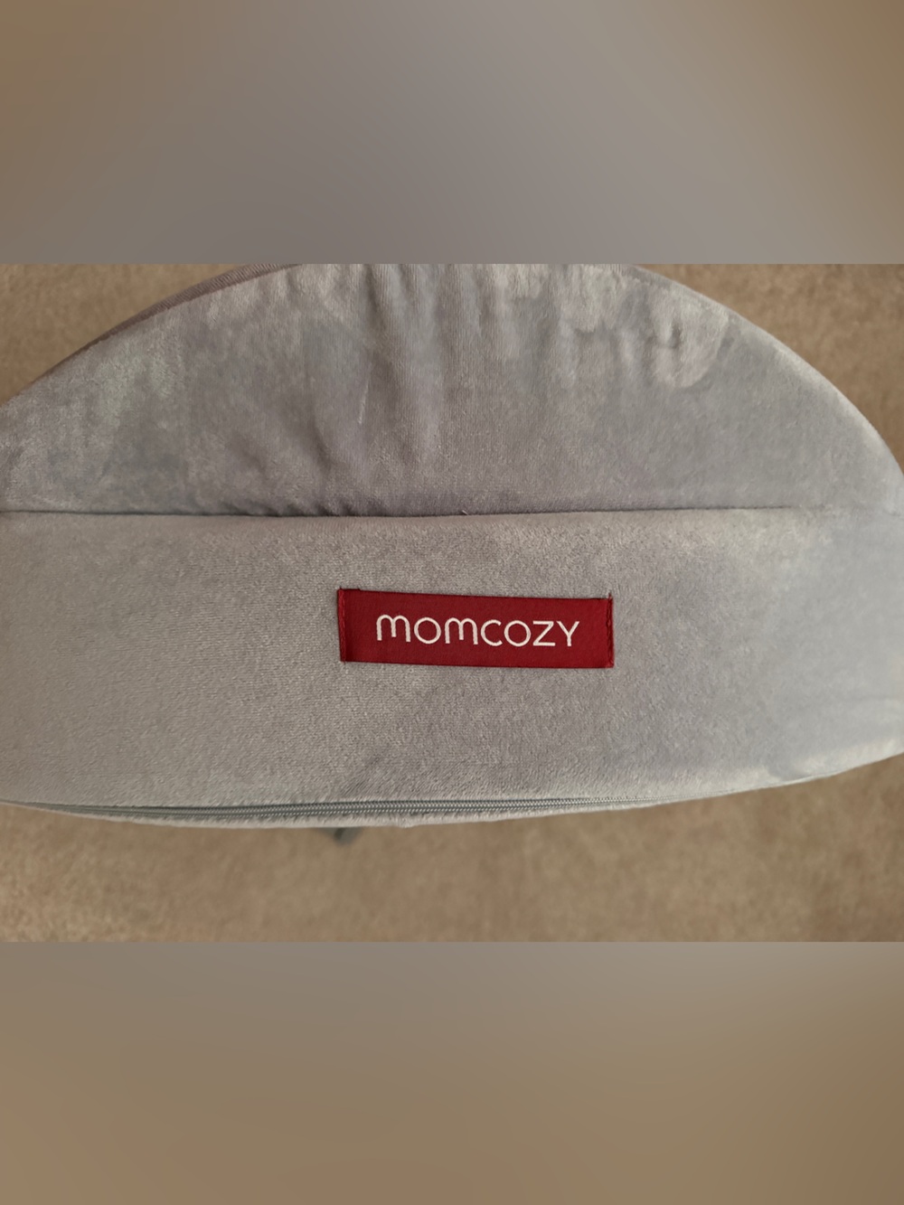 NWOT Momcozy Grey velour baby support pillow